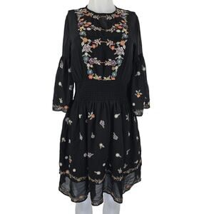 Anthropologie Maeve Embroidered Ruffle Tier Women's Summer Dress 0